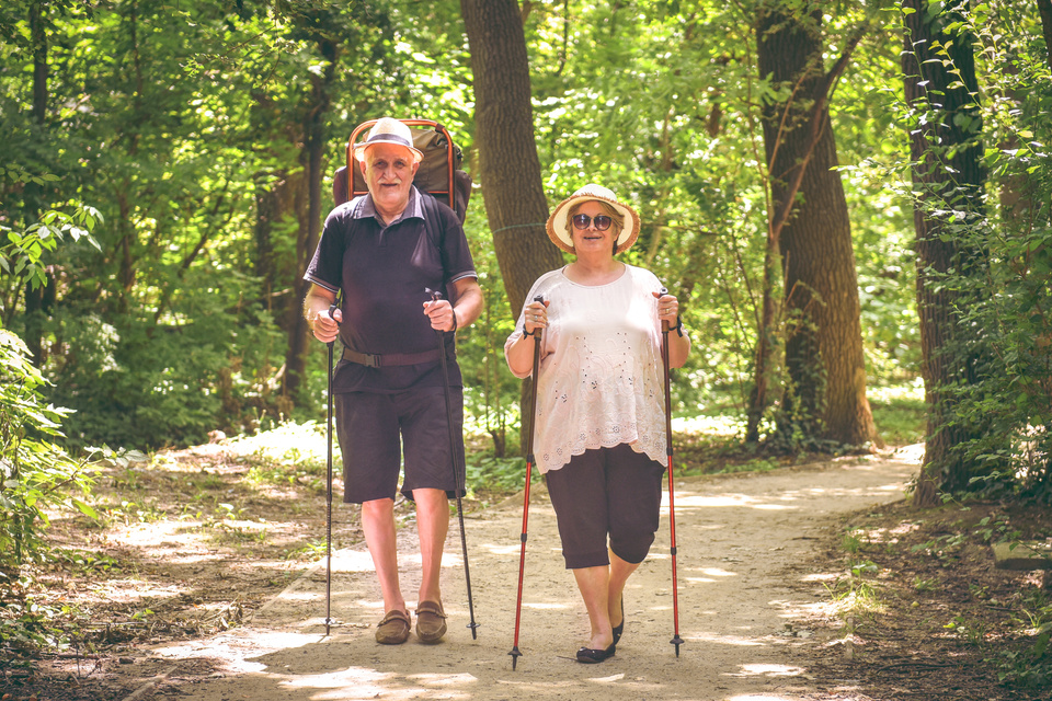 Older couple during the hiking